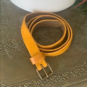 Mustard yellow pony hair belt